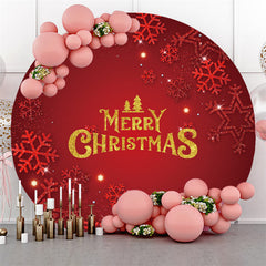 Thème de flocon de neige rouge Joyeux noël Cercle Toile de fond