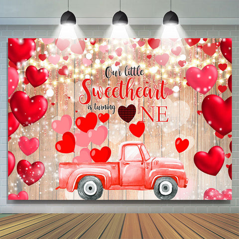 Sweetheait rouge et voiture 1ère toile de fond joyeux anniversaire