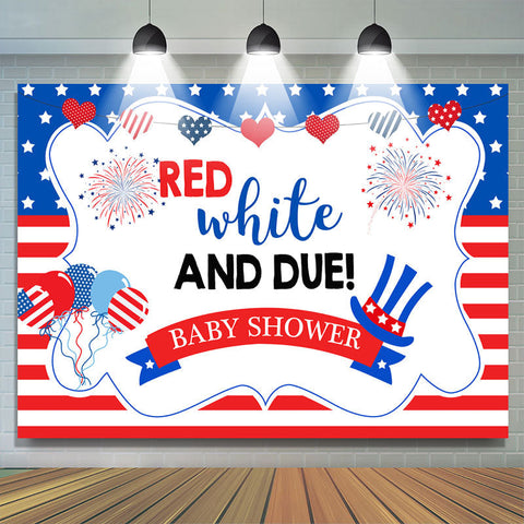 Blanc rouge et raison ! Toile de fond de douche de bébé du 4 juillet