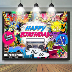 Toile de fond joyeux anniversaire graffiti urbain rétro hip pop