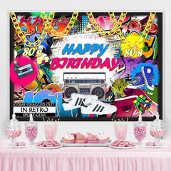 Toile de fond joyeux anniversaire graffiti urbain rétro hip pop