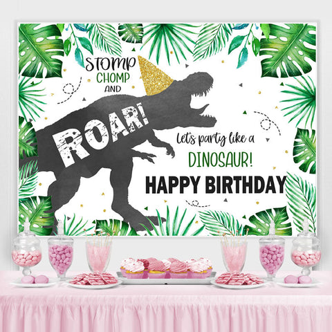 Roar Jungle Forest Tyrannosaurus Rex Anniversaire Toile de Fond