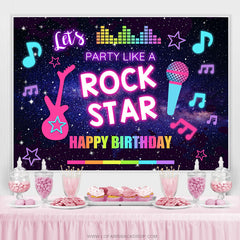 Rock Star Musique Thème Joyeux Anniversaire Coloré Toile de Fond