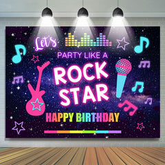 Rock Star Musique Thème Joyeux Anniversaire Coloré Toile de Fond