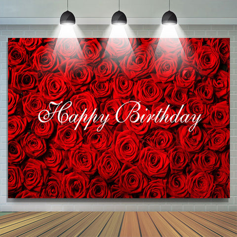 Toile de fond de joyeux anniversaire de roses florales romantiques