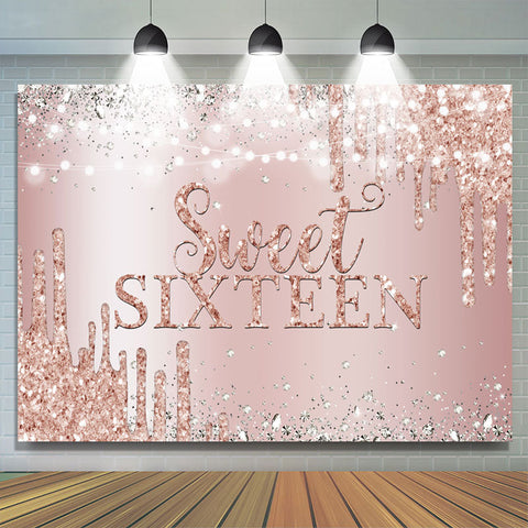 Or Rose Bokeh Diamant Sweet Sixteen Anniversaire Toile de Fond