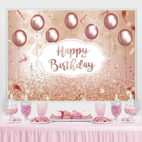 Toile de fond joyeux anniversaire en or rose pour Sweet 16 Girls