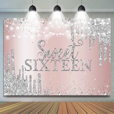 Toile de fond Sweet Sixteen Bokeh Rose Or Rose et Argent