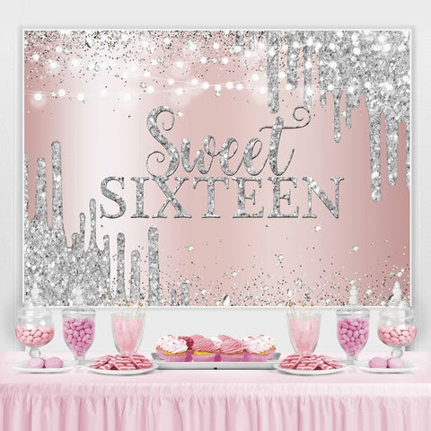 Toile de fond Sweet Sixteen Bokeh Rose Or Rose et Argent