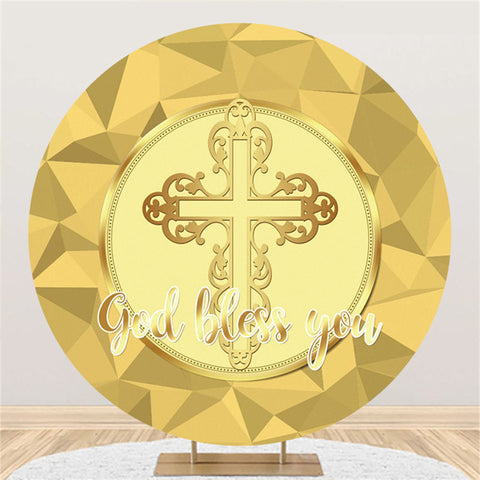 Toile de fond Rose Golden Cross que Dieu vous bénisse pour fête prénatale