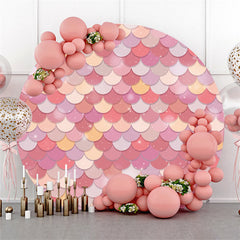 Toile de fond ronde de décoration d'anniversaire de sirène Rose Rose