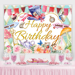 Fond d'anniversaire sur le thème du dessin animé de magicien de cartes de roses