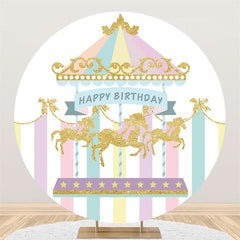 Carrousel de cirque rond joyeux anniversaire toile de fond pour enfant