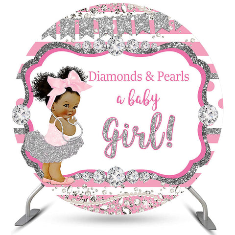 Diamants ronds Perles Une toile de fond Baby Shower Baby Girl