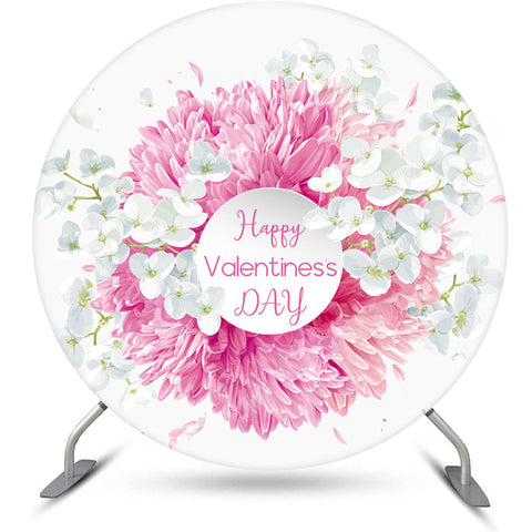 Toile de fond ronde élégante florale Happy Valentiness Day