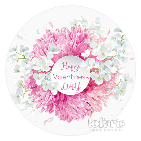 Toile de fond ronde élégante florale Happy Valentiness Day