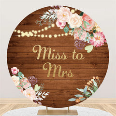 Toile de fond adorable en bois à paillettes florales rondes pour mariage