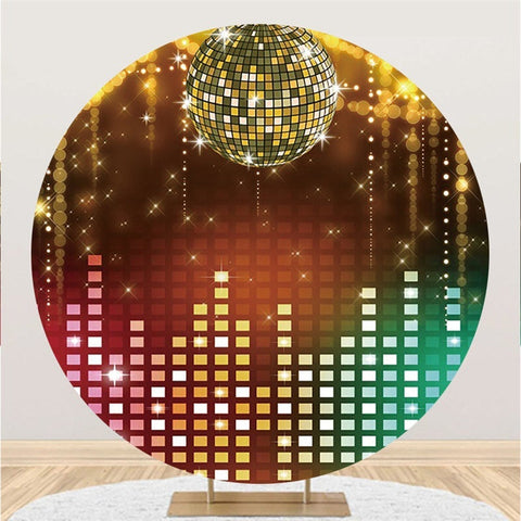 Paillettes rondes et toile de fond disco colorée pour la fête