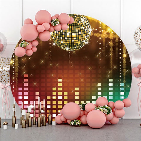 Paillettes rondes et toile de fond disco colorée pour la fête