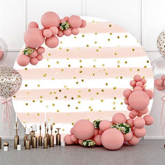Toile De Fond Joyeux Anniversaire À Rayures Blanches Roses À Paillettes Rondes