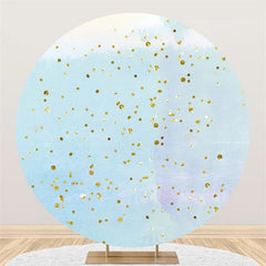 Paillettes D'or Rondes Et Toile De Fond Bleu Joyeux Anniversaire