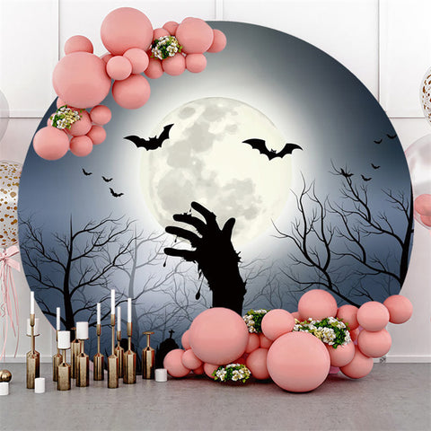 Toile de fond Halloween Happy Halloween de nuit de chauve-souris noire de lune ronde