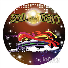 Toile de fond de joyeux anniversaire de thème de train d'âme ronde pour la fête