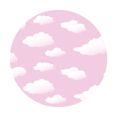 Toile De Fond Ronde De Joyeux Anniversaire Rose Nuage Blanc Pour Fille