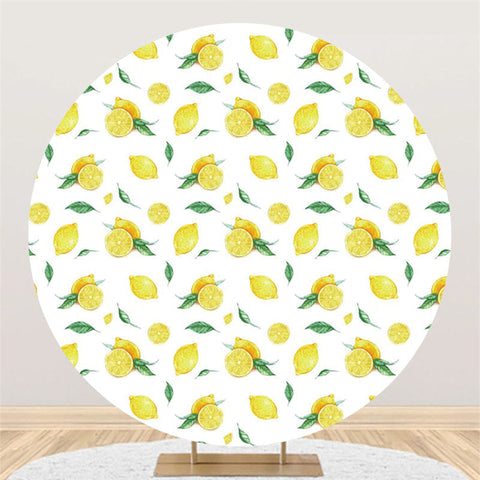 Toile de fond joyeux anniversaire rafraîchissant citron jaune rond