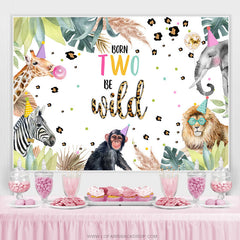 Toile de fond d'anniversaire Safari Born Two Be Wild Animal