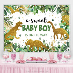 Toile de fond de douche de bébé Safari Sweet Boy sur le chemin
