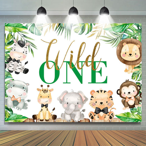 Toile de fond Safari sur le thème Lovely Wild One Happy Birthday