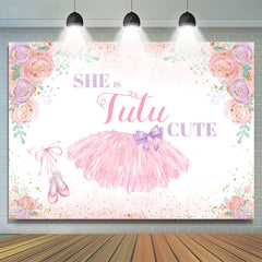 Elle est tutu mignon floral joyeux anniversaire toile de fond