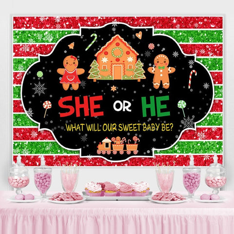 Elle ou il bande Gingerbread Snow Baby Shower Backdrop