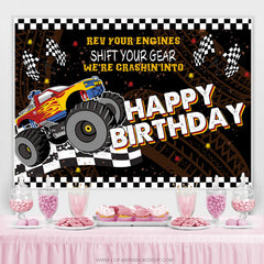 Shift Your Gear Racing Car Fond de joyeux anniversaire