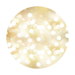 Décors ronds Bokeh dorés à points blancs brillants pour fête
