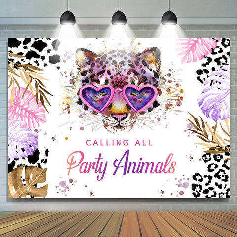 Brillant appelant tous les animaux de fête joyeux anniversaire toile de fond