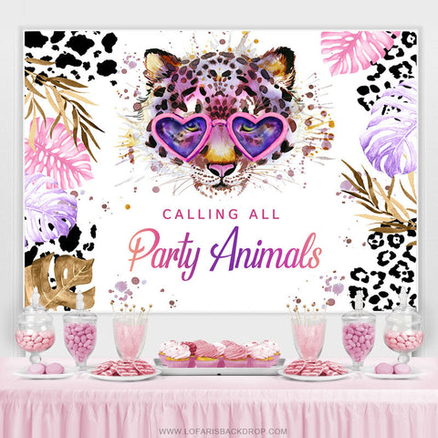 Brillant appelant tous les animaux de fête joyeux anniversaire toile de fond