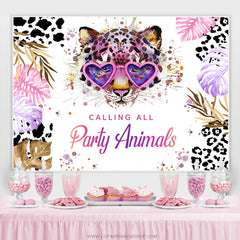 Brillant appelant tous les animaux de fête joyeux anniversaire toile de fond