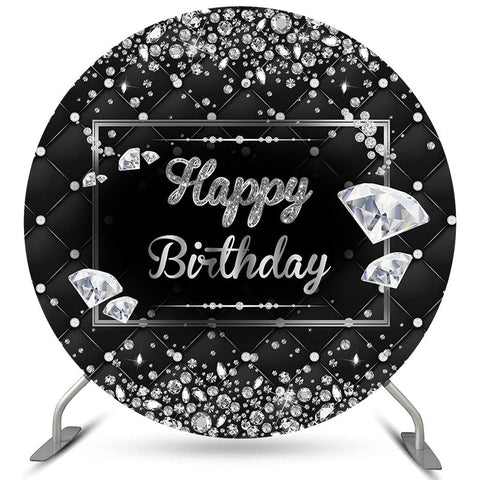 Diamants brillants Dark Round Happy Birthday Toile de fond