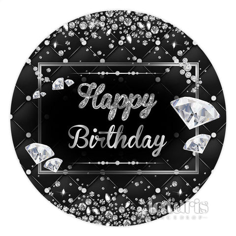 Diamants brillants Dark Round Happy Birthday Toile de fond