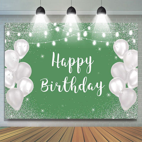 Toile de fond photo joyeux anniversaire bokeh ballon blanc brillant