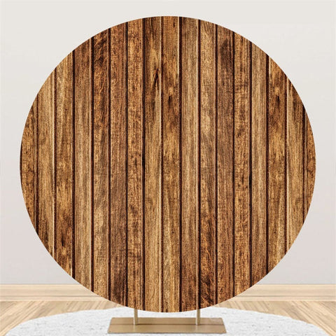 Fond De Cercle Joyeux Anniversaire En Bois Marron Simple