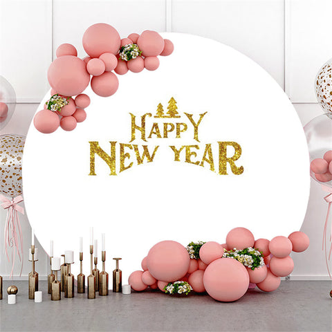 Toile de fond Happy New Year cercle simple paillettes d'or