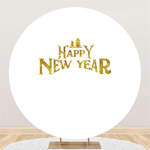 Toile de fond Happy New Year cercle simple paillettes d'or