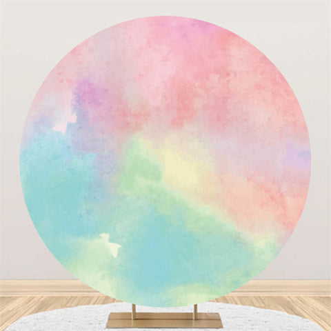 Toile de fond d'anniversaire de peinture colorée de lumière de cercle simple
