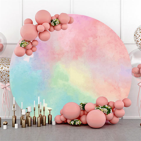 Toile de fond d'anniversaire de peinture colorée de lumière de cercle simple