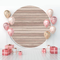 Toile de fond en bois brun clair ronde faite sur commande simple pour la décoration