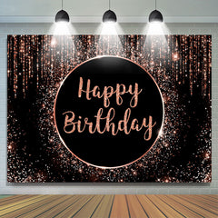 Toile de fond simple joyeux anniversaire rose et noir scintillant