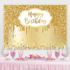 Toile de fond simple joyeux anniversaire or pour la fête